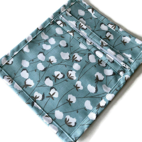 Accessory Bag Cotton Bolls Aqua
