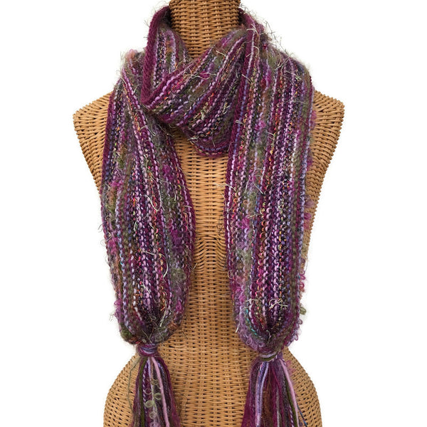 Hand Knit Scarf Mauve FUSION