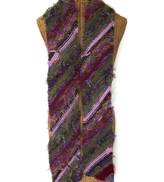 Boho Style Scarf Mauve Bias Knit