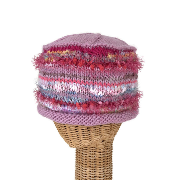 Pink Hand Knit Beanie