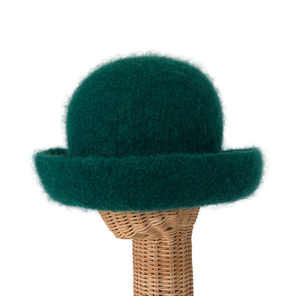 Bowler Style Felted Hat Green Wool
