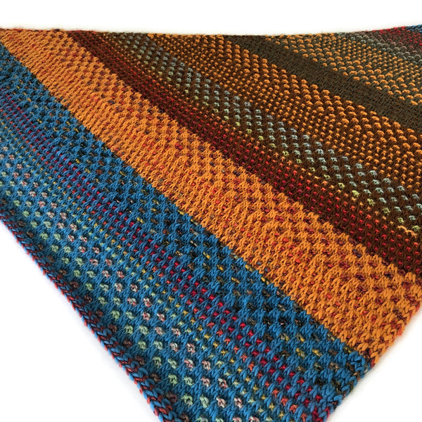 Triangular Scarf Shawl Multi Colored Wool Mohair