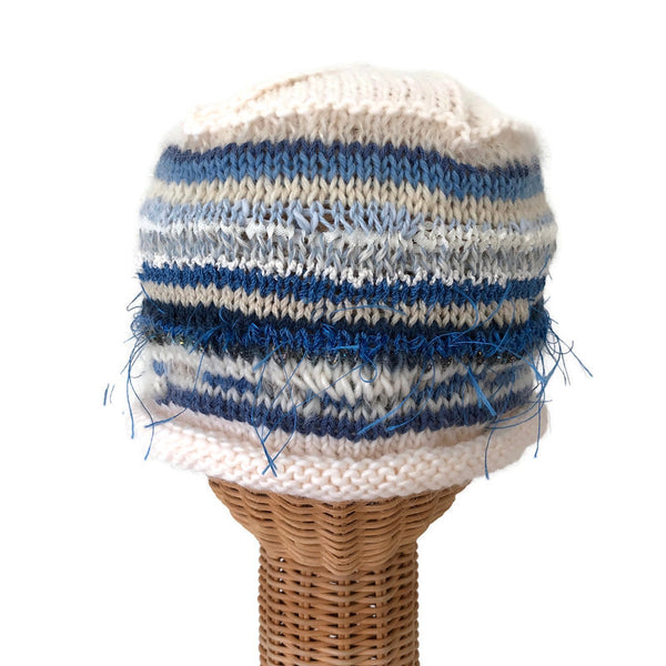 Beanie Cloche Blue & White FUSION