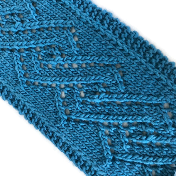 Hand Knit Scarf Blue Slate