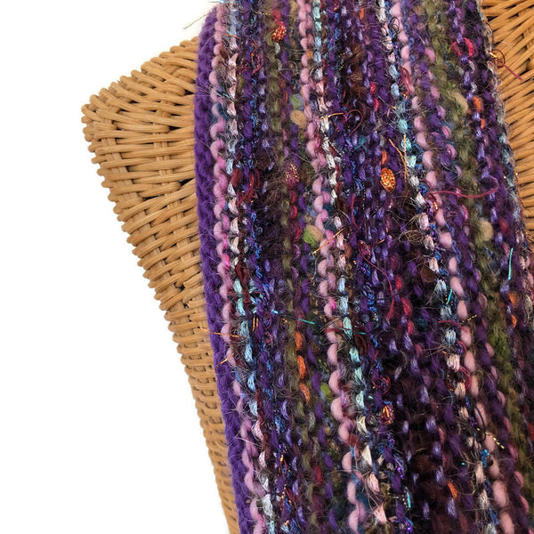 Hand Knit Scarf Purple FUSION