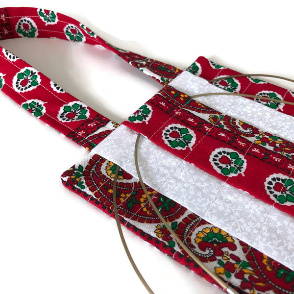 Hanging Circular Needle Organizer Red French Provence