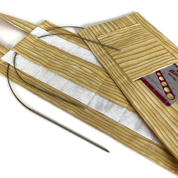 Hanging Circular Needle Organizer Yellow Stripe