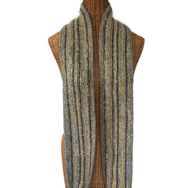 Hand Knit Scarf Gray FUSION