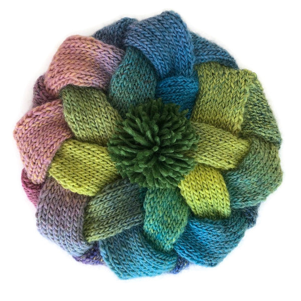 Entrelac Hat Vibrant Green