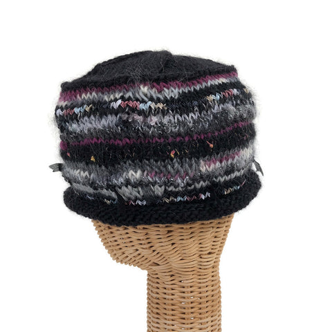black hand knit beanie