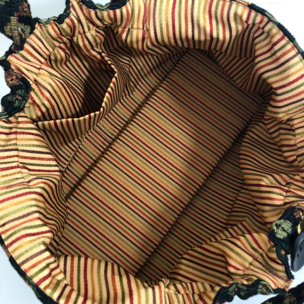 black shoulder knitting bag