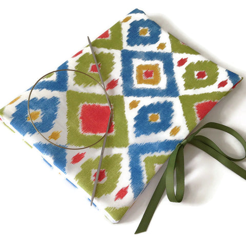 Circular Needle Case OR Combo DPN and Circular Case  Blue Triangles