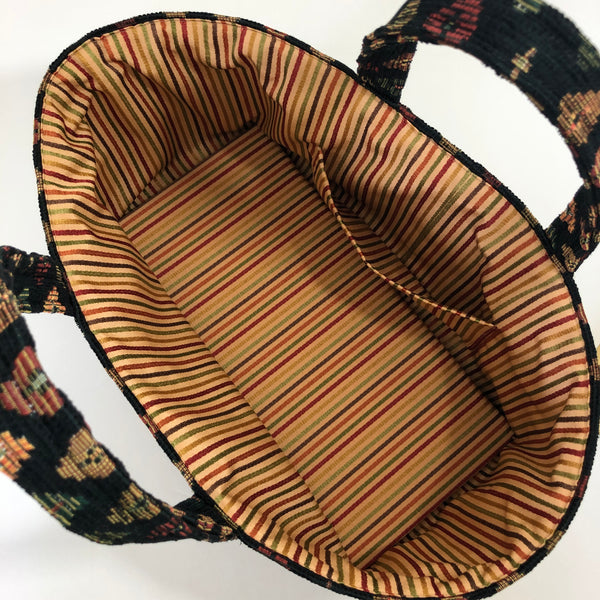 Black small project knitting bag