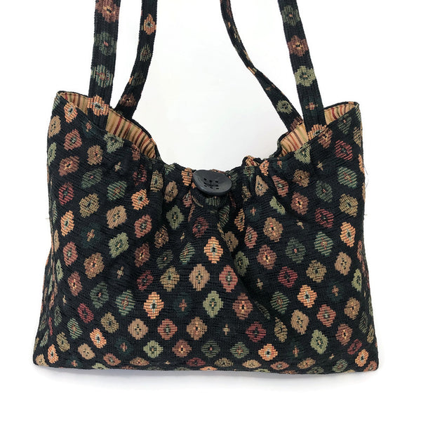 black shoulder knitting bag
