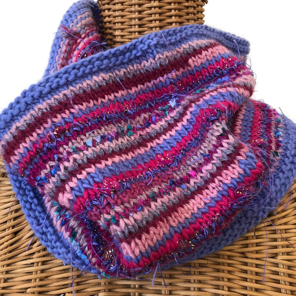 Cowl Raspberry & Periwinkle