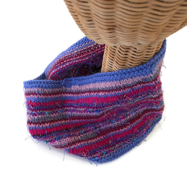 Cowl Raspberry & Periwinkle