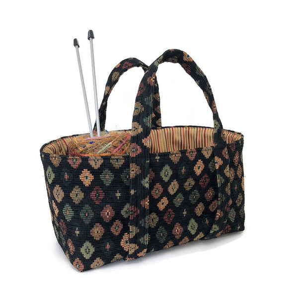 Black small project knitting bag
