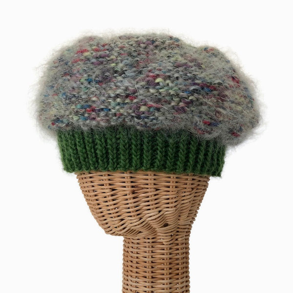 Beret Hat Green Mohair
