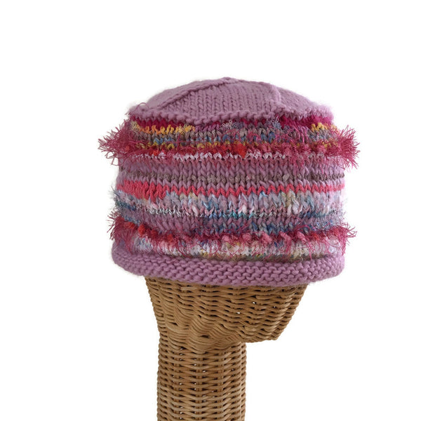 Pink Hand Knit Beanie