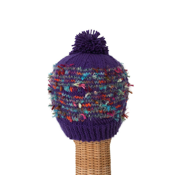 Stocking Hat Purple with Flecks of Color