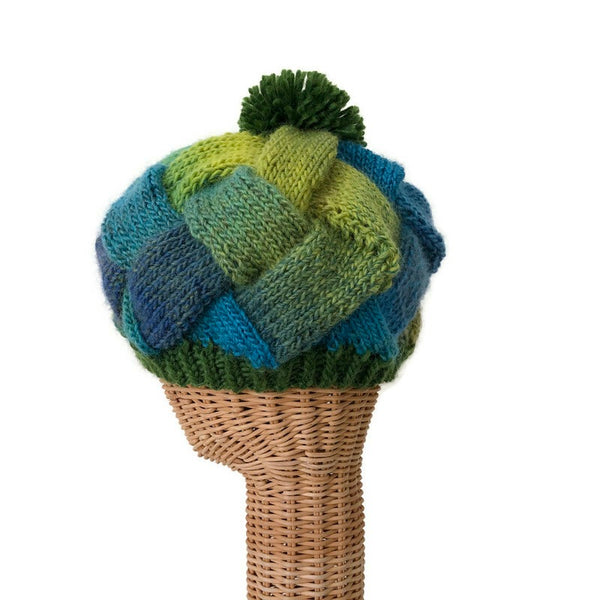 Entrelac Hat Vibrant Green
