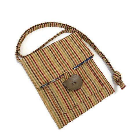 Tan Striped Tag Along Bag