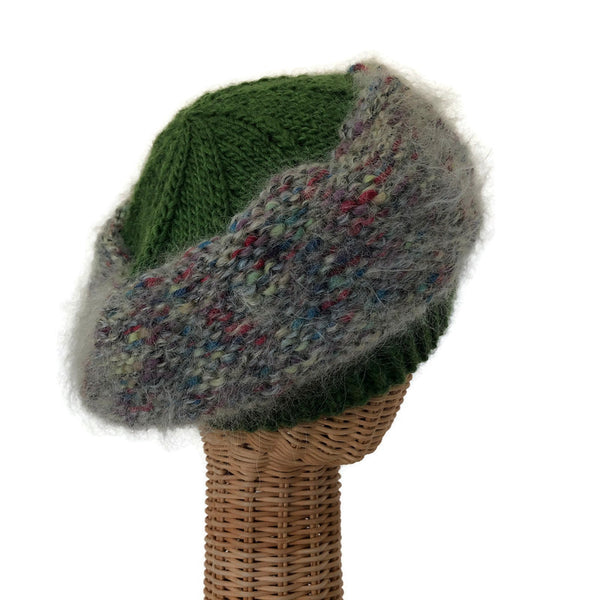 Beret Hat Green Mohair