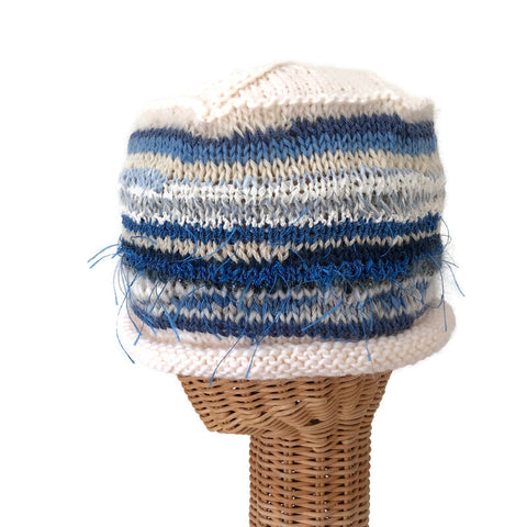 Beanie Cloche Blue & White FUSION