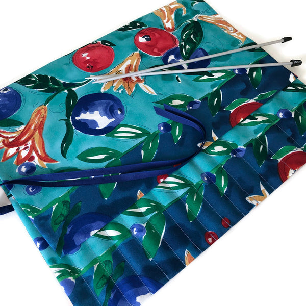 15 Pocket Straight  Needle Roll Up Blue Teal