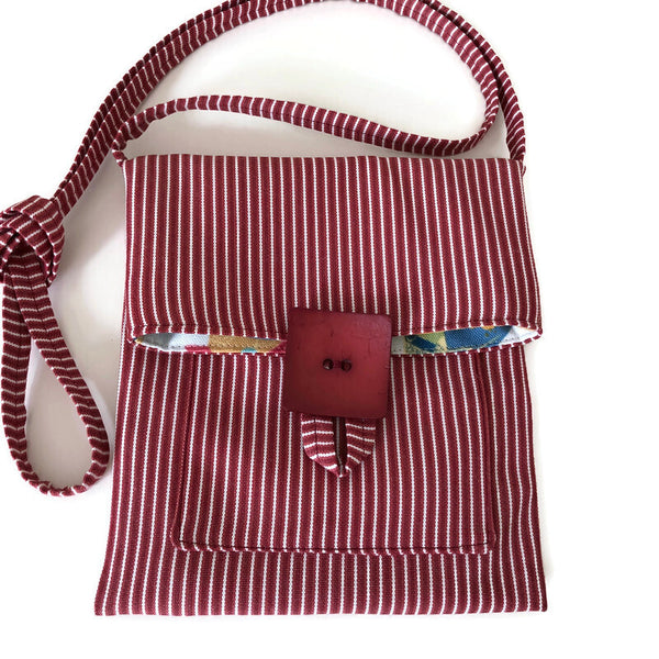 Tag Along Bag Red and White Stripe