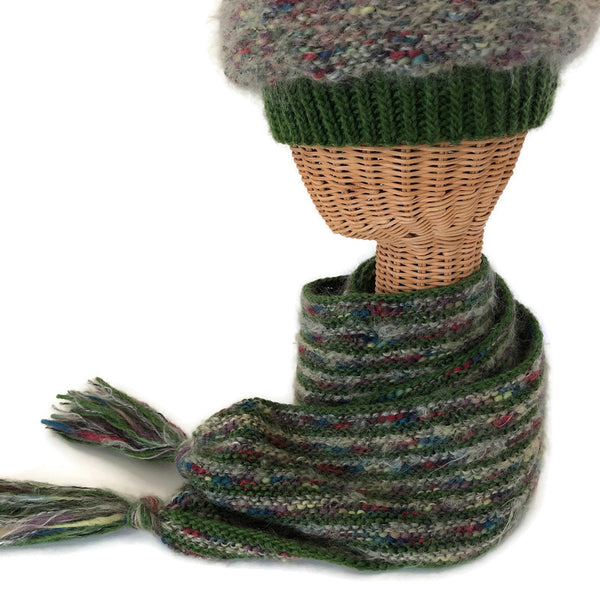 Beret Hat Green Mohair