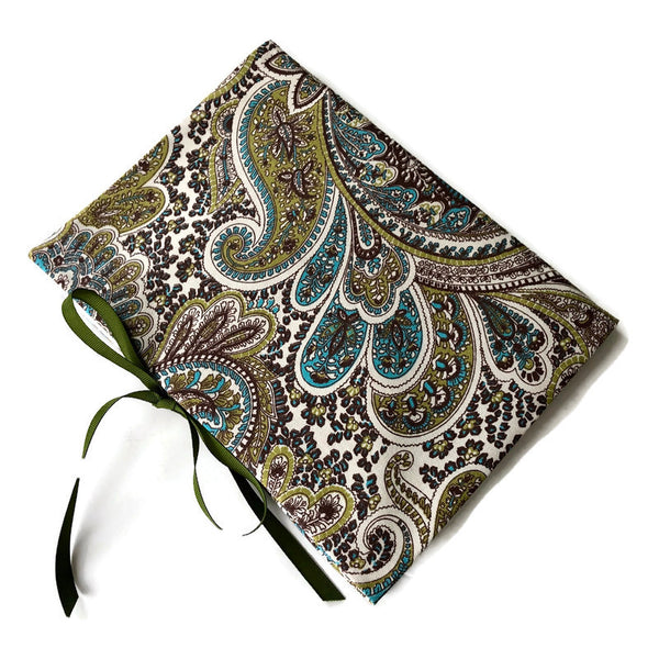 Circular Needle Case Green Paisley