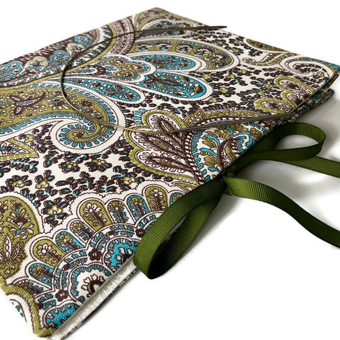 Circular Needle Case Green Paisley