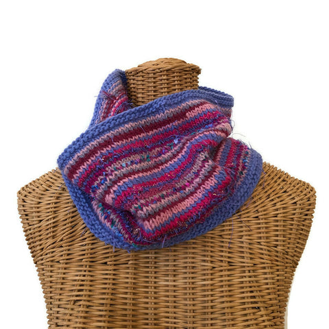 Cowl Raspberry & Periwinkle