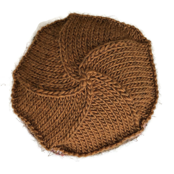 Brown Hand Knit Beanie