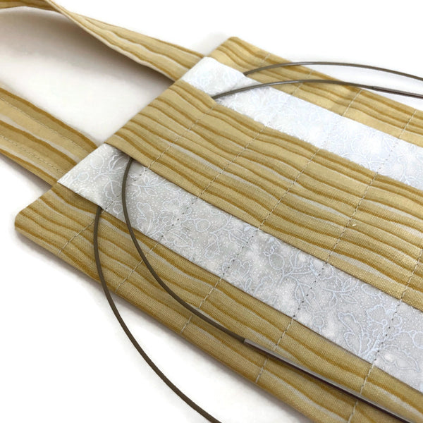 Hanging Circular Needle Organizer Yellow Stripe