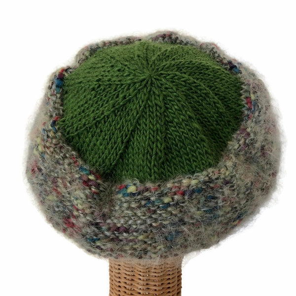Beret Hat Green Mohair