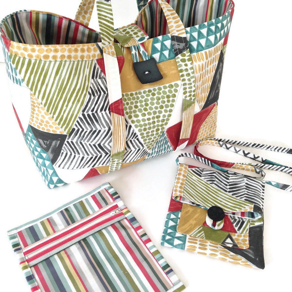 Large Knitting Bag Graphic Print Outdoor Fabric