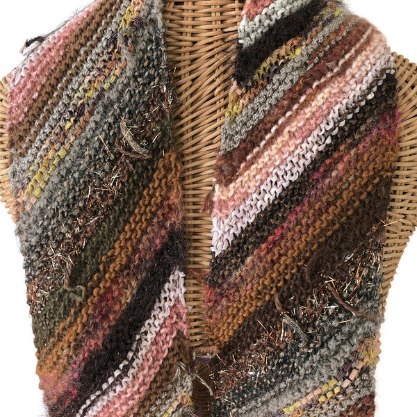 Boho Style Scarf Brown Bias Knit