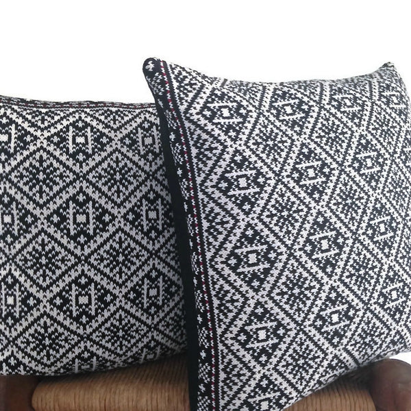 Black & White Sweater Pillow Covers, Set of 2