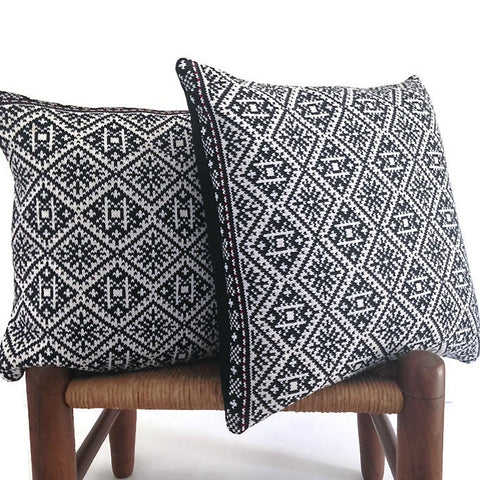 Black & White Sweater Pillow Covers, Set of 2