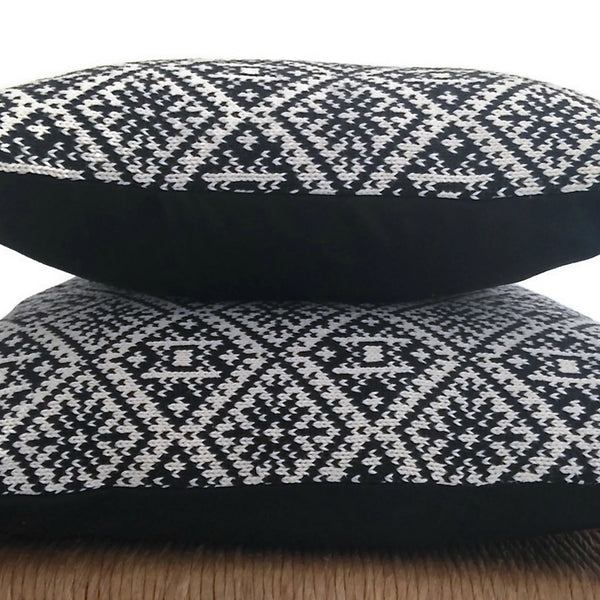 Black & White Sweater Pillow Covers, Set of 2