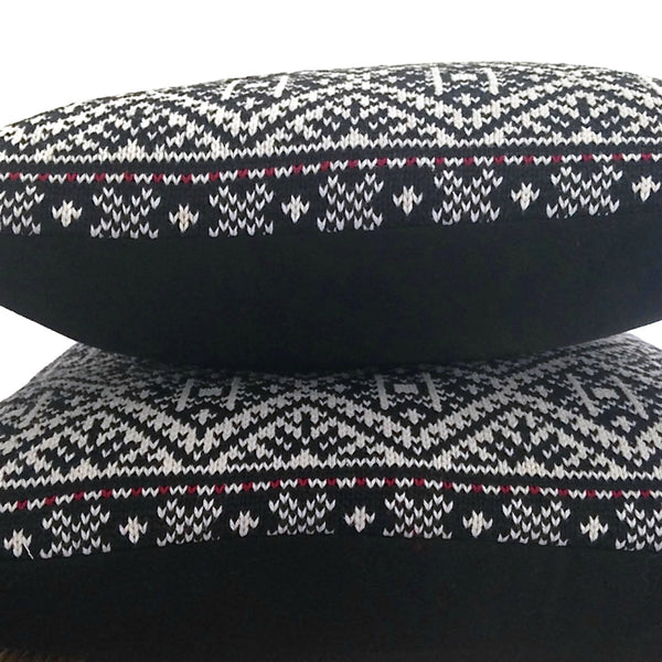 Black & White Sweater Pillow Covers, Set of 2