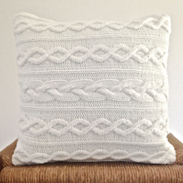 White Sweater Pillow 14 Inch