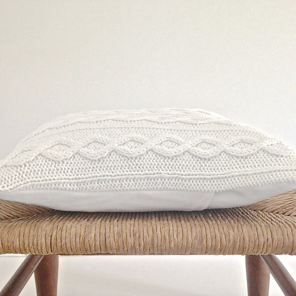 White Sweater Pillow 14 Inch