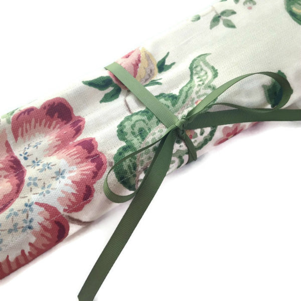 15 Pocket Straight Needle Roll Up Case Rose Floral