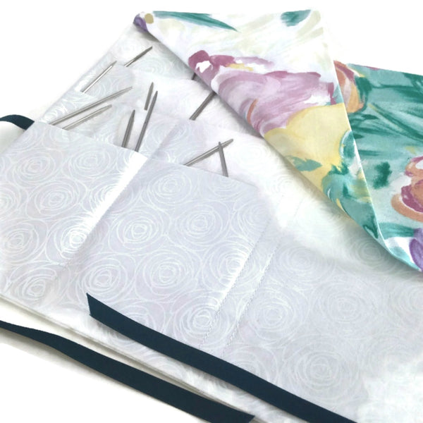 Circular Needle Case Cabbage Rose Floral