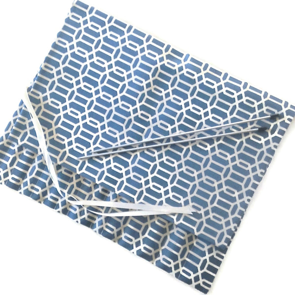 15 Pocket Straight  Needle Roll Up Case Blue Graphic