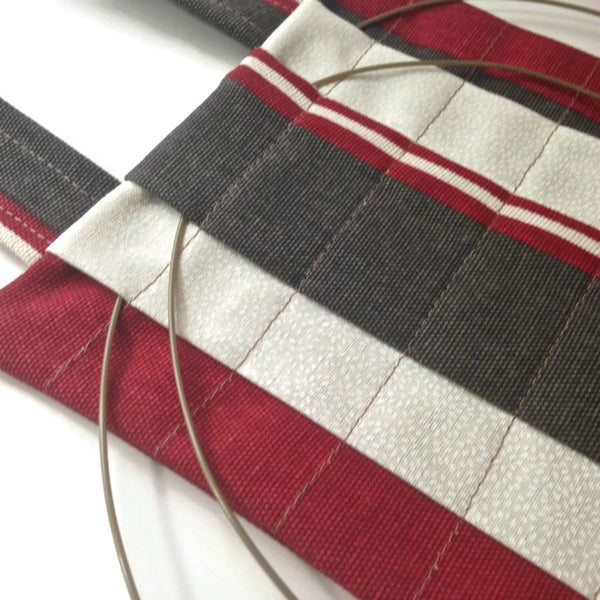 Hanging Circular Needle Organizer Red Stripe - Buttermilk Cottage