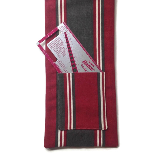 Hanging Circular Needle Organizer Red Stripe - Buttermilk Cottage